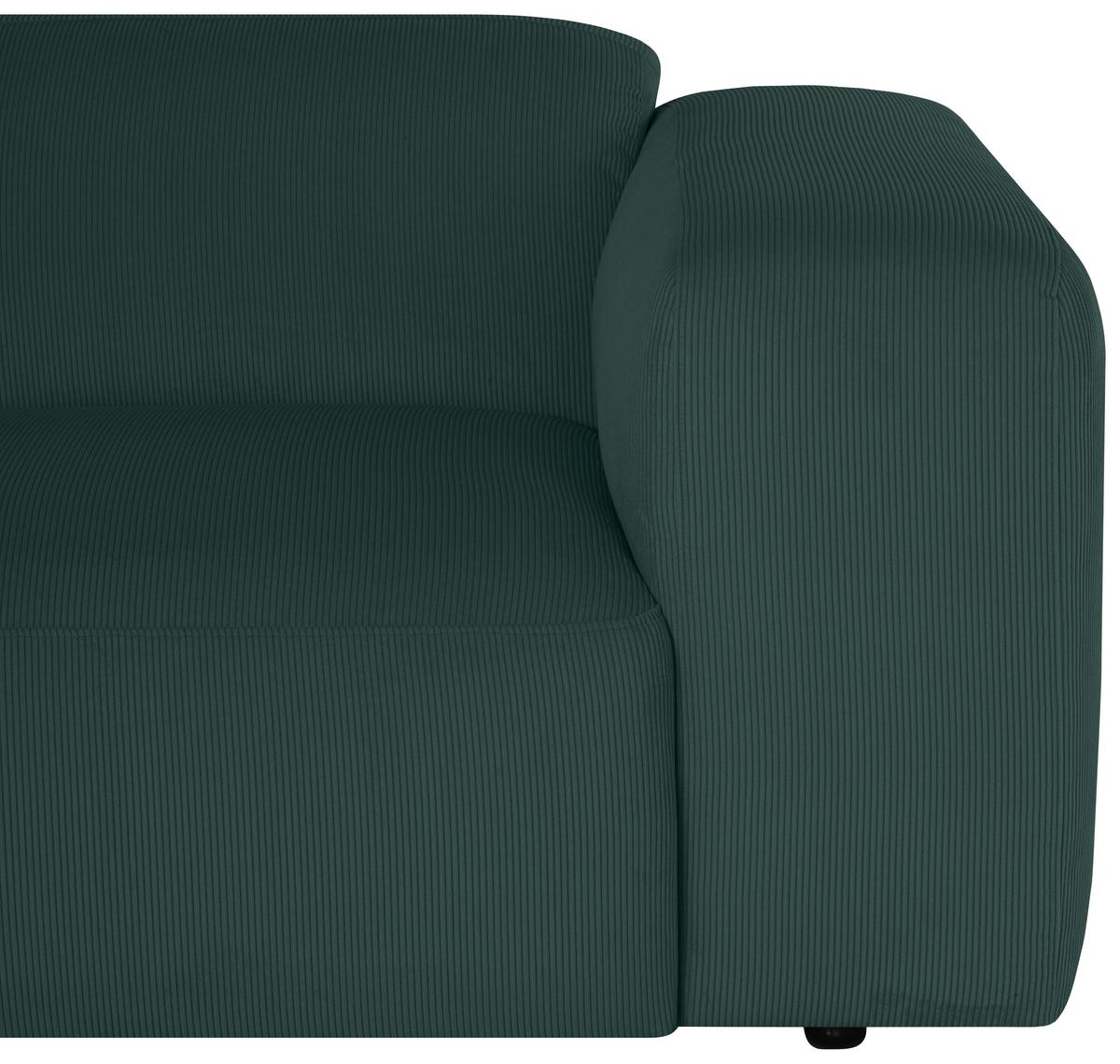 Ecksofa Hannah Grün 170x252 cm - Schwarz/Grün, Design, Textil (170/252cm) - MID.YOU