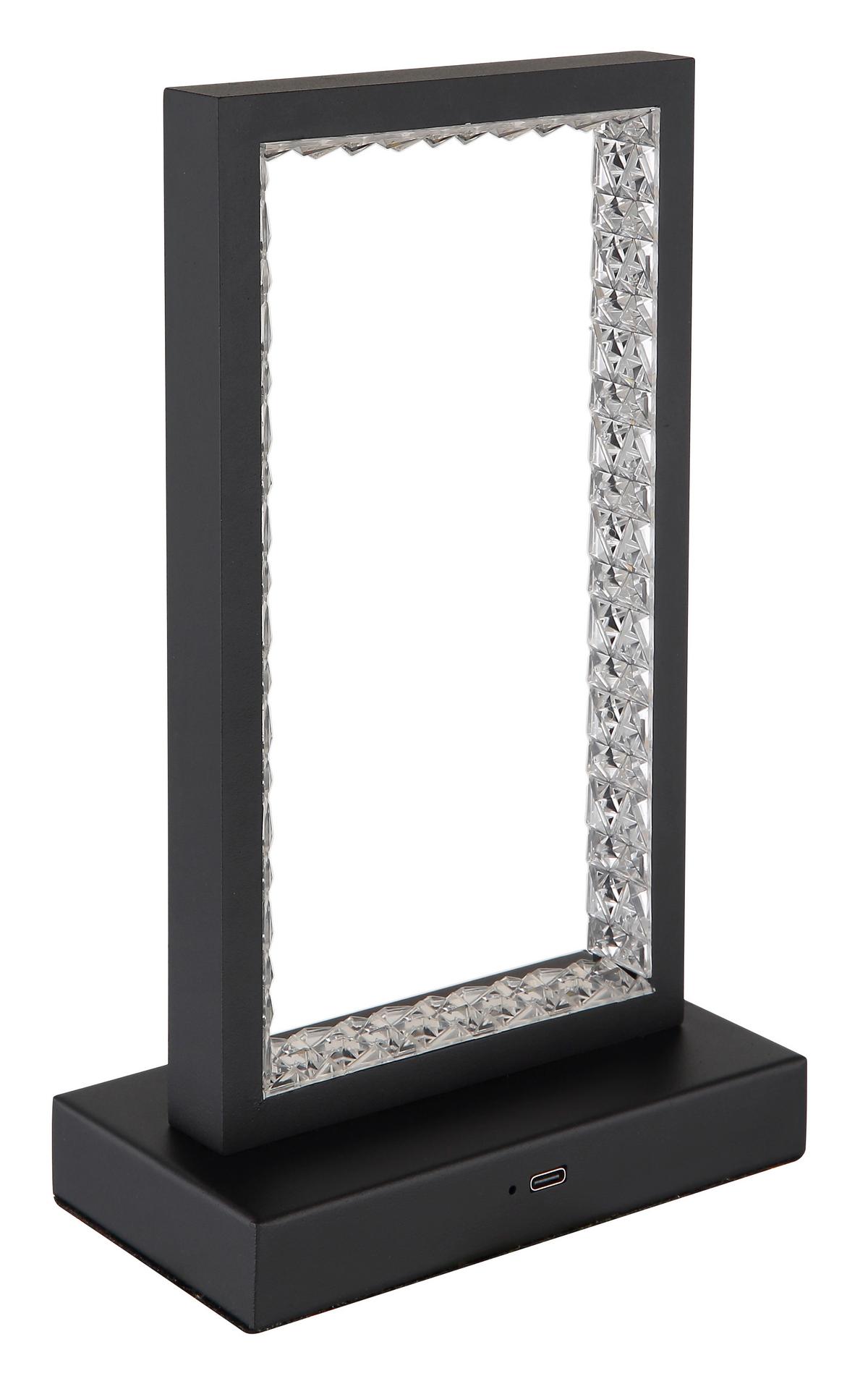 Akku-Tischleuchte 24008s - Klar/Schwarz, Design, Kunststoff/Metall (14/7,5/23cm) - Globo