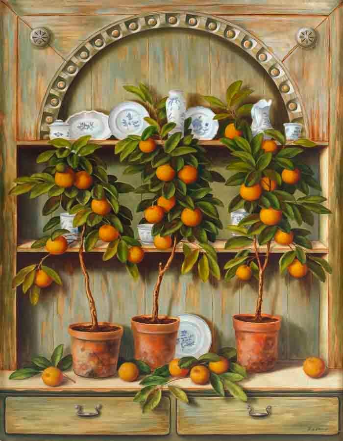 Olajfestmény 35/45cm - többszínű, Basics, textil (35/45cm)