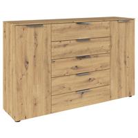 Kommode Flipp Eiche Artisan B: 160 Cm - Chromfarben/Schwarz, MODERN, Holzwerkstoff (160/100/42cm) - Rauch Möbel