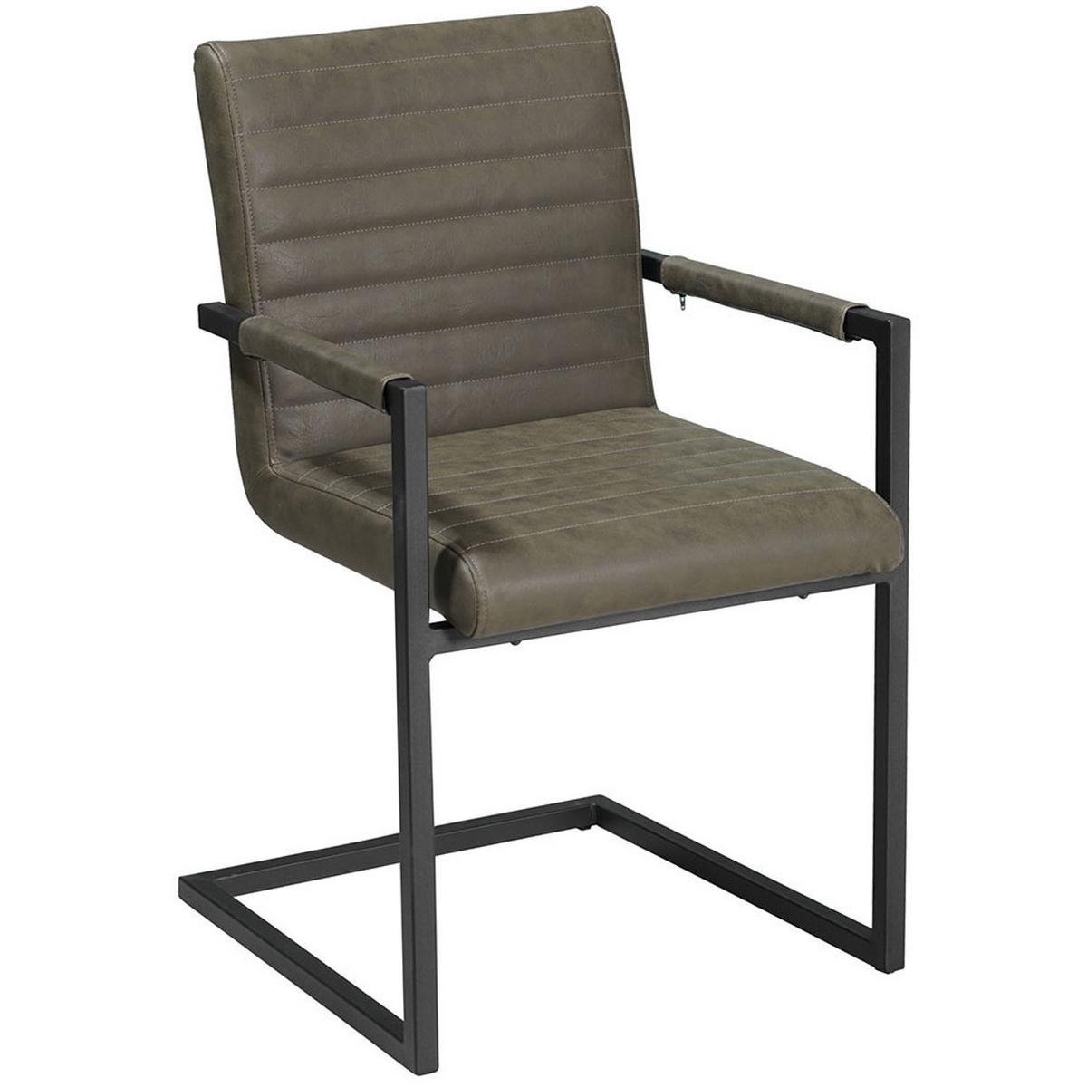 Armlehnstuhl Kubis Dunkelgrün Gepolstert 2er-Set - Dunkelgrün/Schwarz, LIFESTYLE, Textil/Metall (54/86/57cm) - MID.YOU