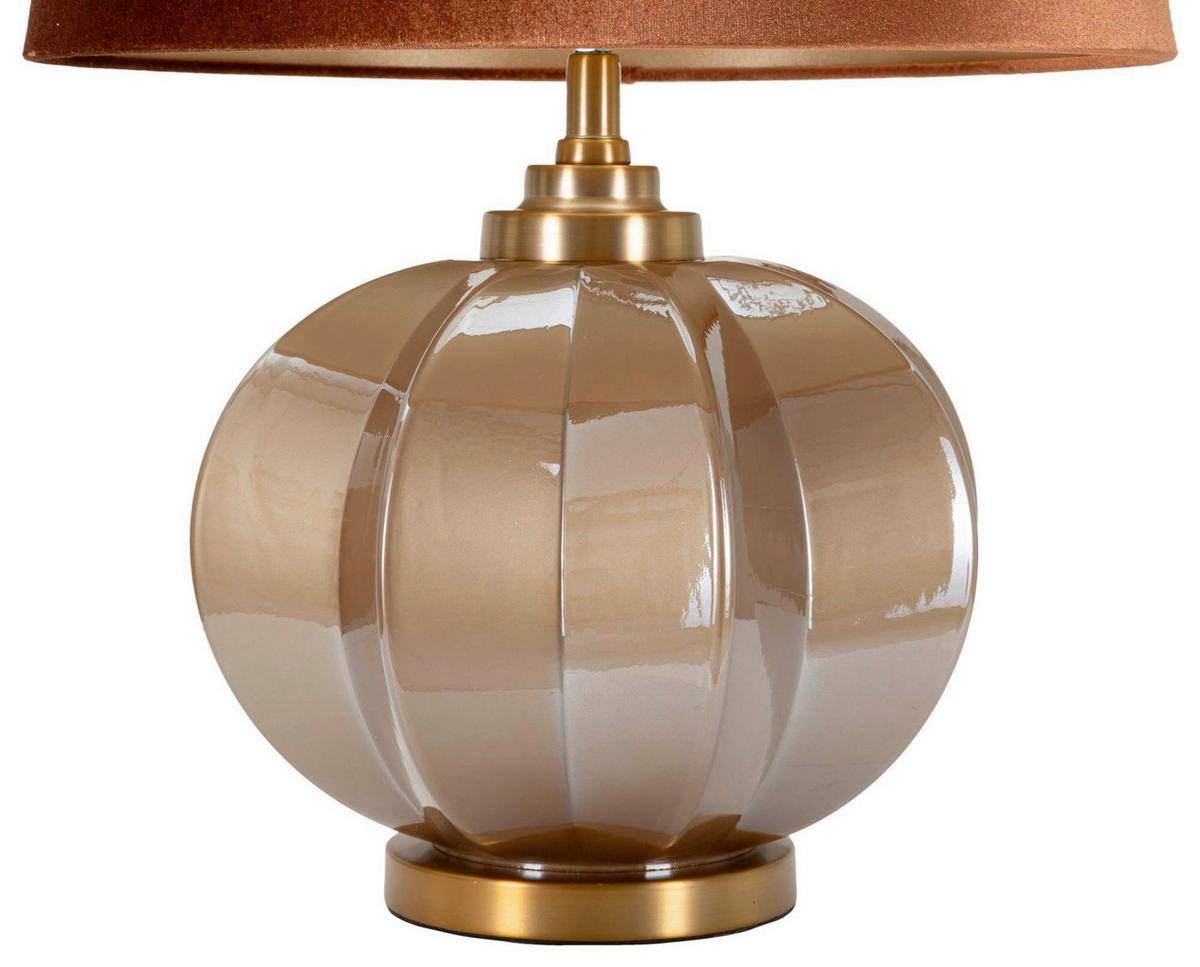 Tischleuchte Prague H Braun, Goldfarben B: 40,5cm - Goldfarben/Braun, Basics, Glas/Textil (40.5/57/40.5cm)