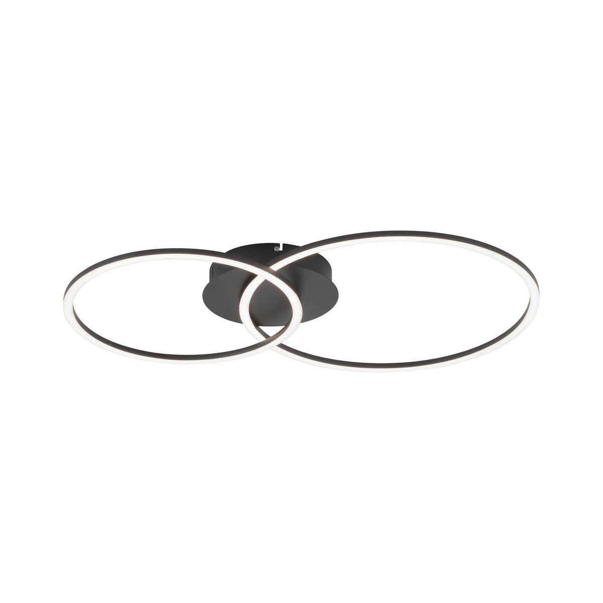 LED-Deckenleuchte Ivanka L: 70 cm dimmbar und Schwenkbar - Schwarz, Design, Kunststoff/Metall (70/44/6,8cm)