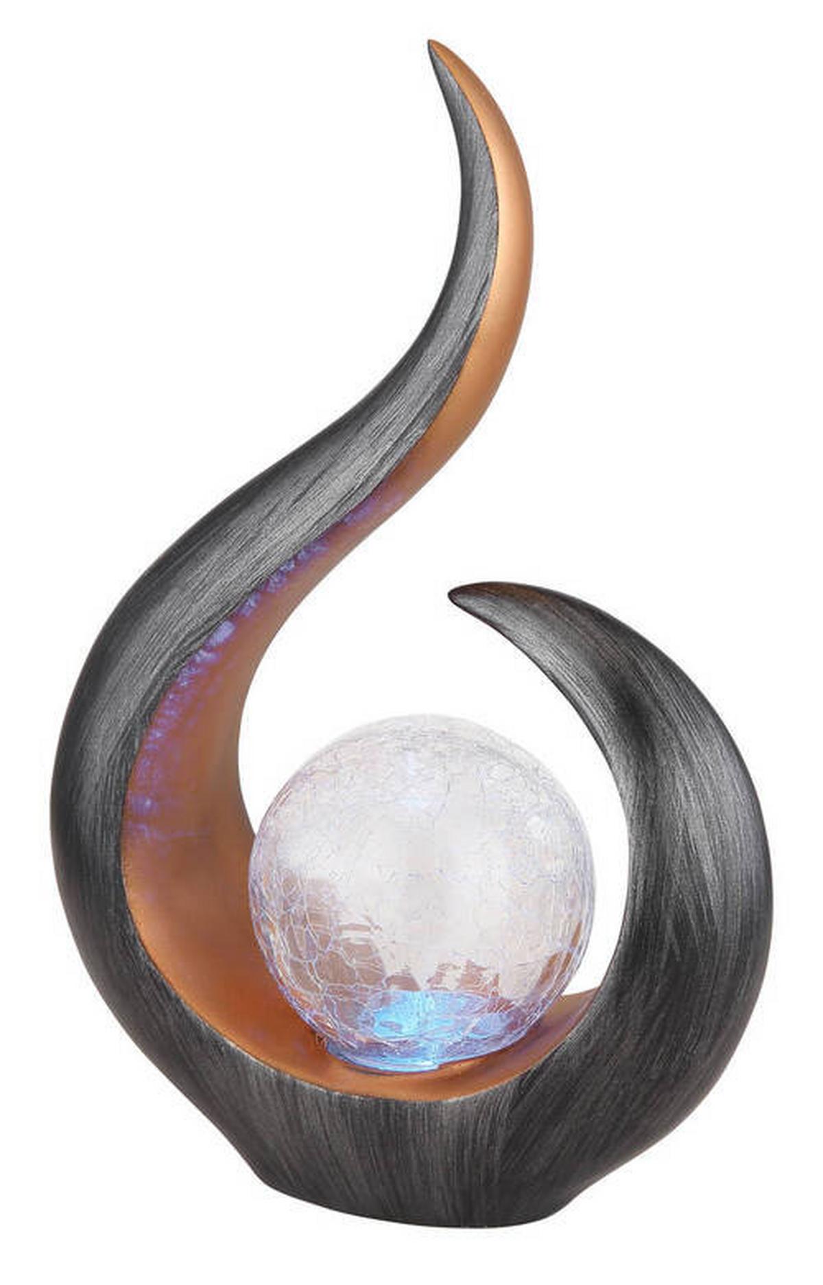 Solarleuchte 36530 - Klar/Goldfarben, Design, Glas/Kunststoff (22,5/10/33,5cm) - Globo