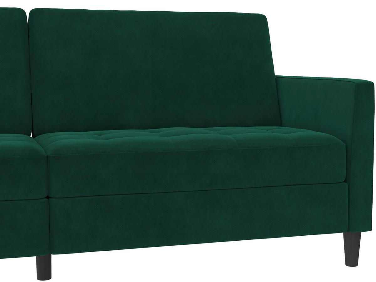 Schlafsofa Palermo Dunkelgrün, mit Schlaffunktion - Dunkelgrün/Schwarz, Basics, Textil (207/86/86cm) - Livetastic