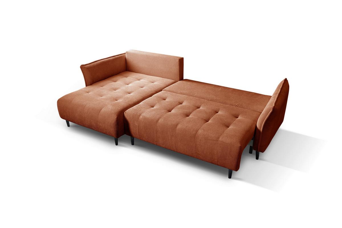 Ecksofa Monte Carlo Terracotta S: 290x160 cm - Terracotta/Schwarz, Trend, Holz/Holzwerkstoff (290/160cm)