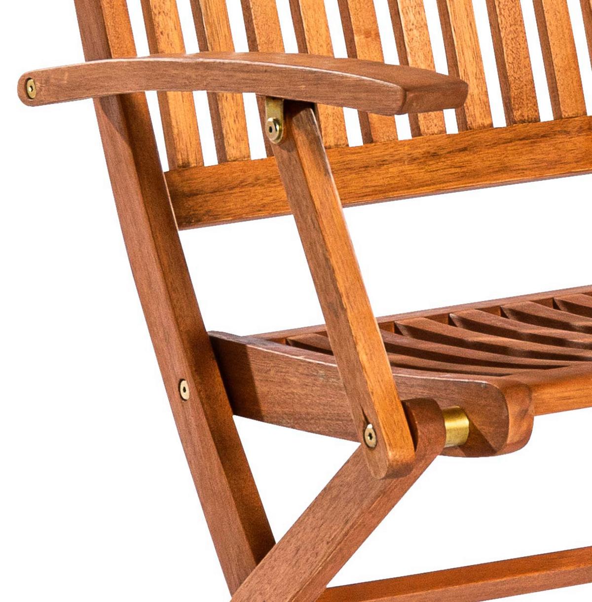 Gartenmöbel Set 5-Tlg Comodoro Echtholz Klappbar mit Kissen - Braun/Grau, KONVENTIONELL, Holz/Textil - Gardenson