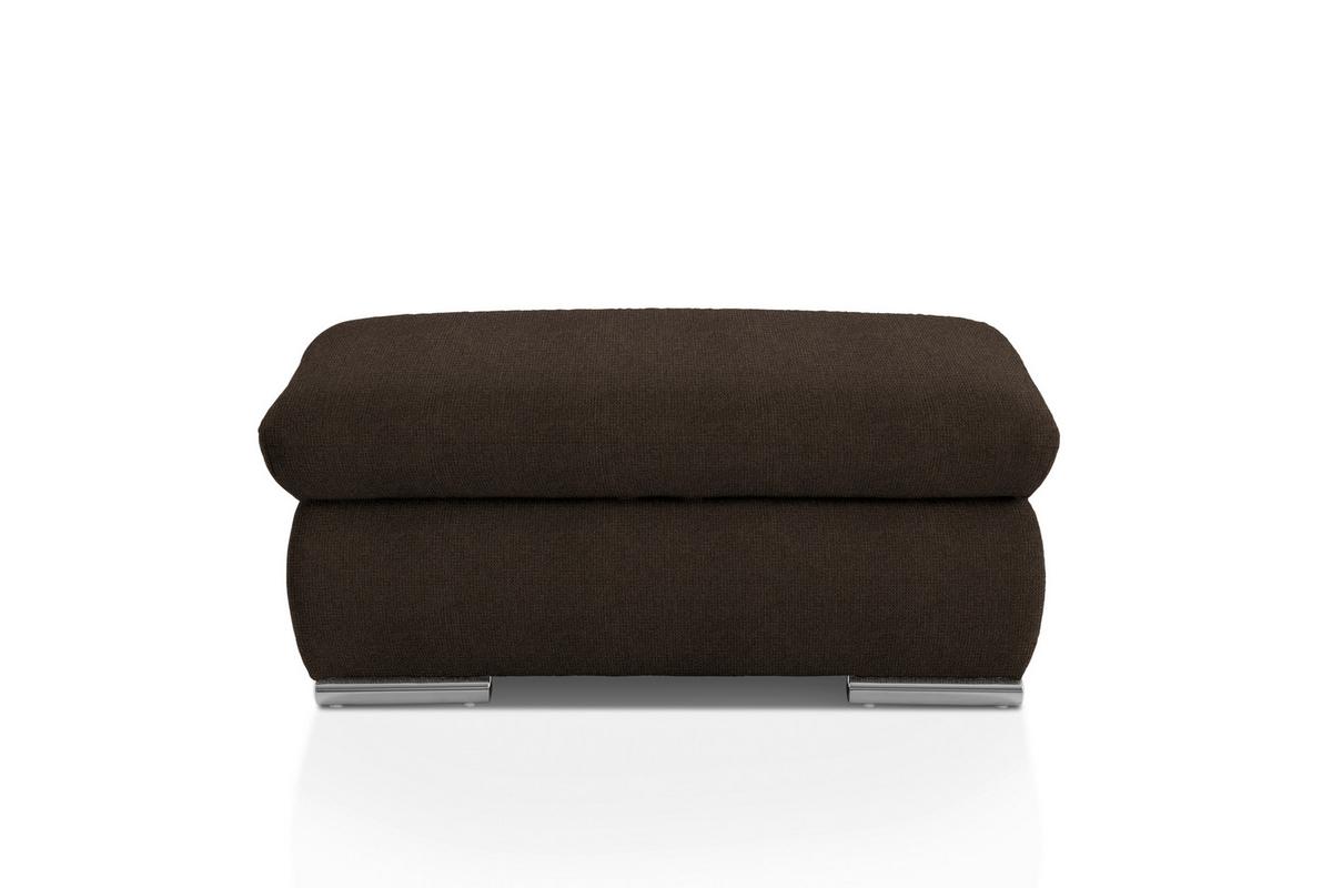 Polsterhocker Isona Braun Chenille - Chromfarben/Braun, Design, Textil (101/45/74cm) - Livetastic