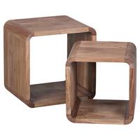Beistelltisch 2er-Set Boha, Akazie Massiv - Akaziefarben, Design, Holz (36/43/43cm) - MID.YOU