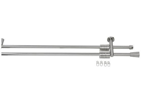 Rundstangengarnitur Brenda - Edelstahlfarben, KONVENTIONELL, Metall (160cm) - Ombra Rundstangengarnitur Brenda - Edelstahlfarben, KONVENTIONELL, Metall (160cm) - Ombra