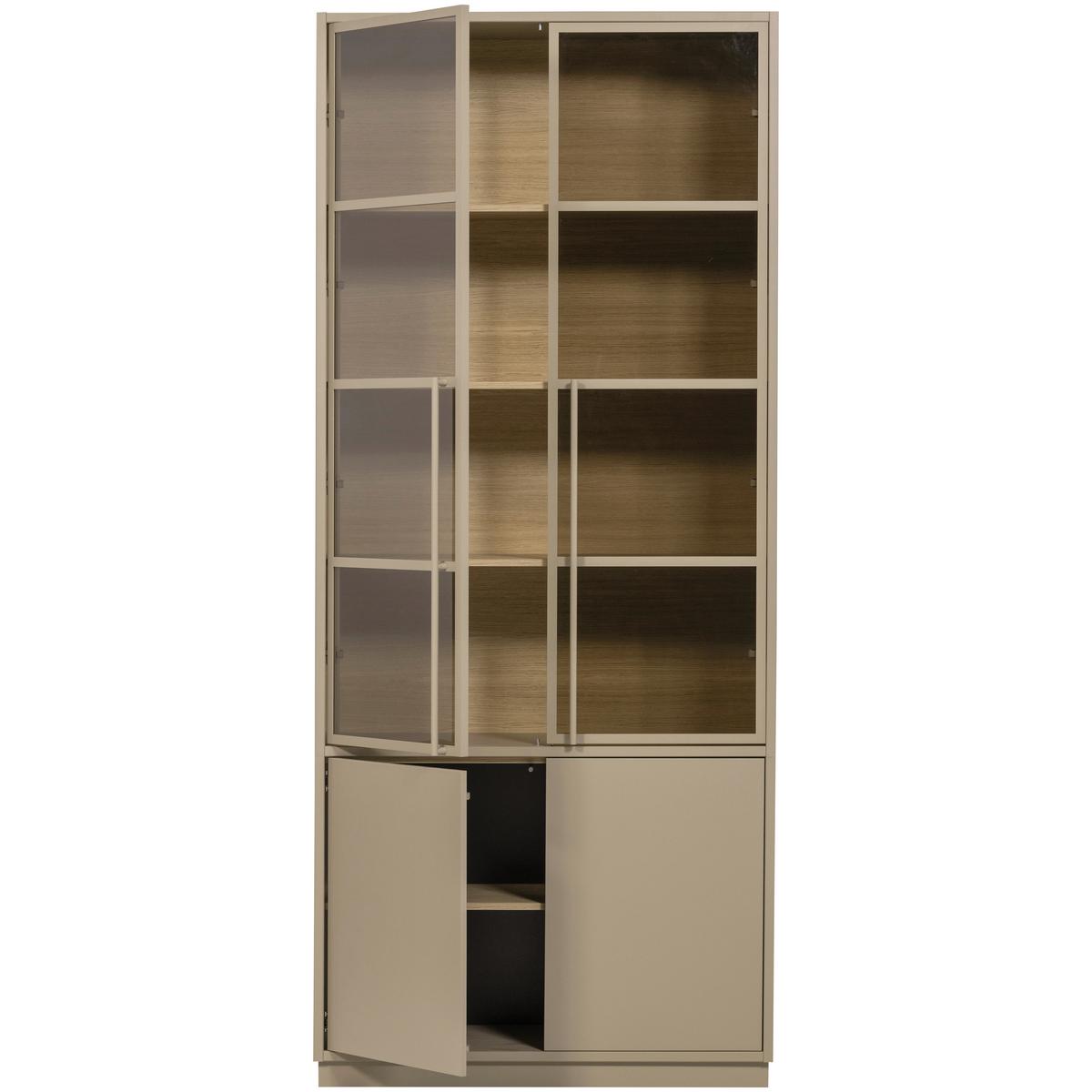 Regal Casa Schlammfarben B: 101 cm - Schlammfarben, Design, Glas/Holz (101/236/40cm) - Livetastic