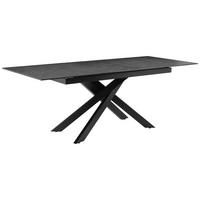 Esstisch Lotus Grau/Schwarz L: 168-210 cm - Schwarz/Grau, MODERN, Glas/Keramik (168-210/90/76cm) - P & B