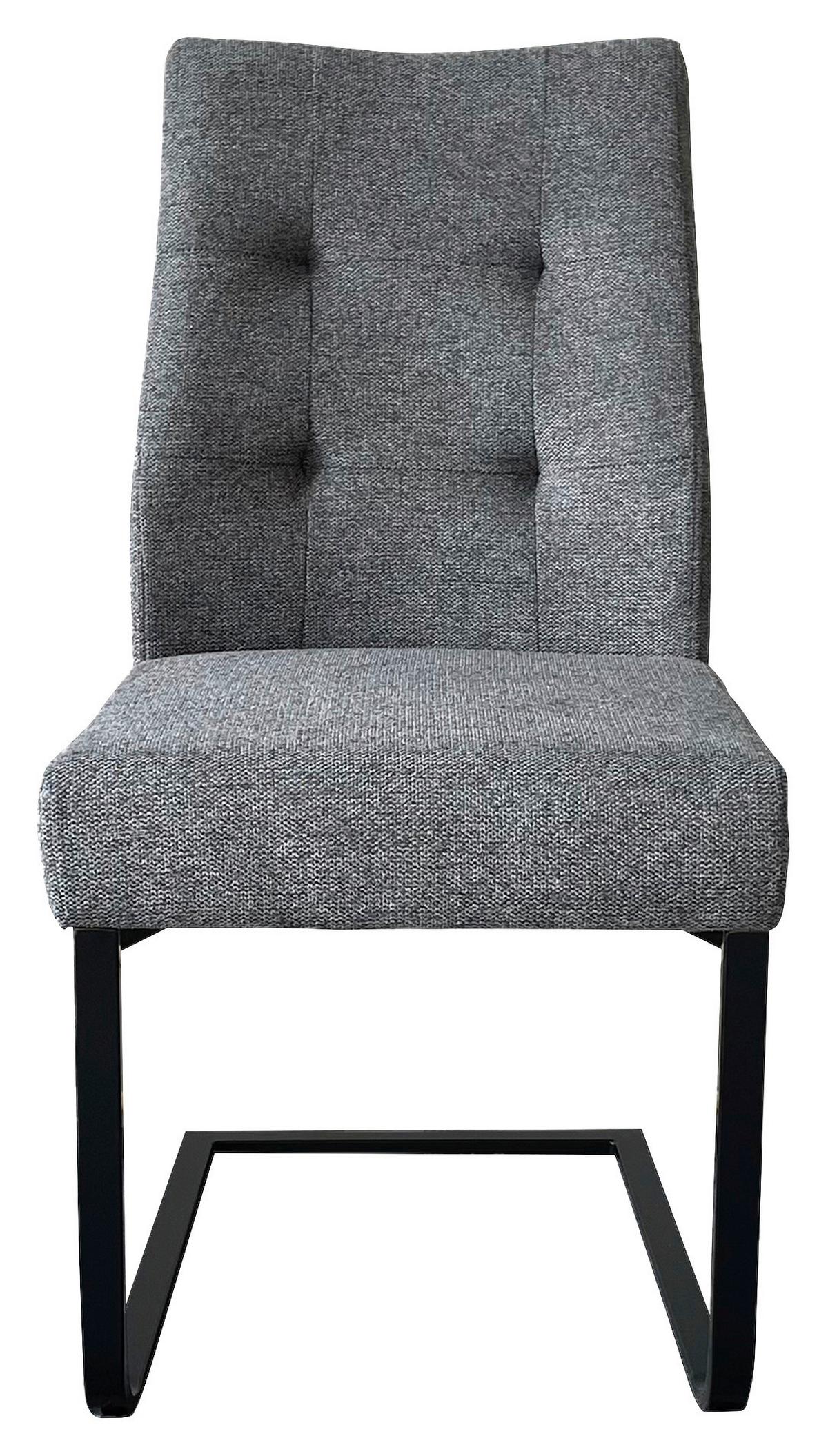 Schwingstuhl-Set Marlen XXL Dunkelgrau/Schwarz B: 47 cm - Dunkelgrau/Schwarz, LIFESTYLE, Textil/Metall (47/96/62cm) - MID.YOU