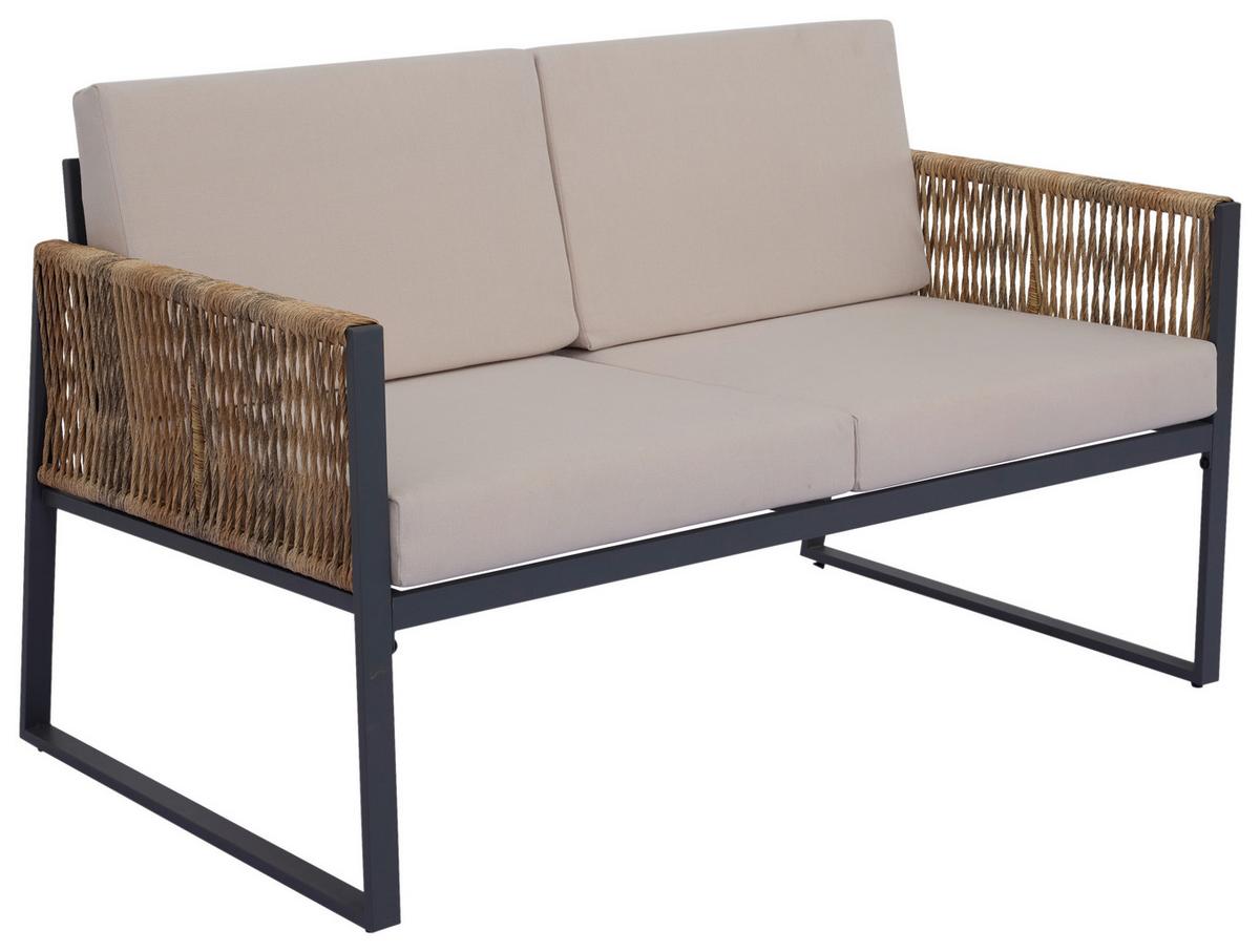 ZAHRADNÍ SADA MAGALUF - antracitová/barvy akácie, Moderní, kov/dřevo (130/76/72cm) - Mömax