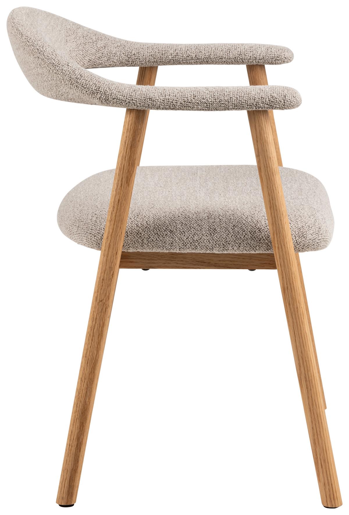 Armlehnstuhl Addi - Eichefarben/Beige, Trend, Holz/Textil (56/75,5/54cm) - MID.YOU