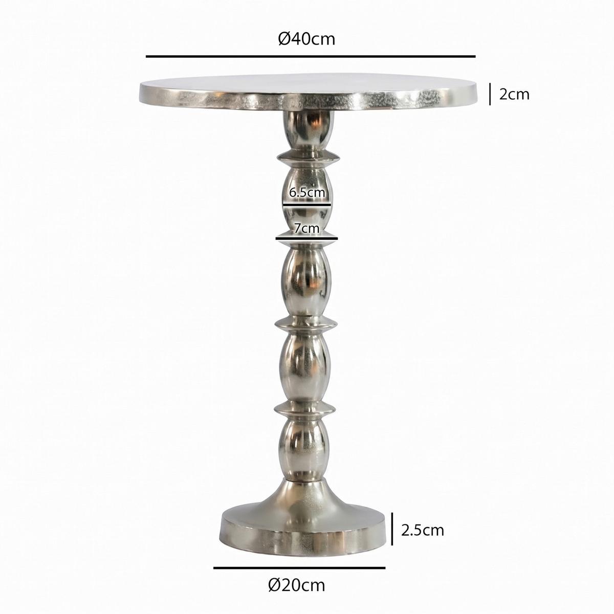 BEISTELLTISCH Silberfarben B: 40cm - Silberfarben, Design, Metall (40/40/56cm) - MID.YOU