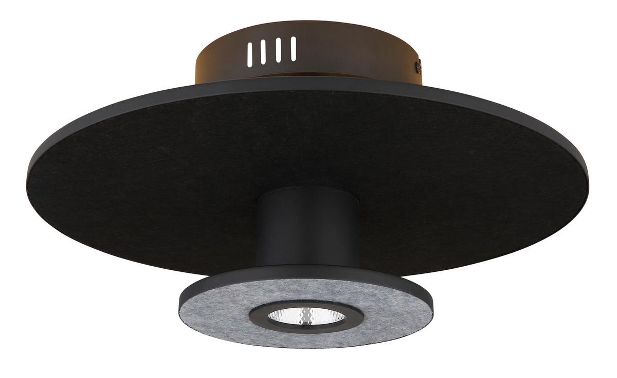 LED-Deckenleuchte 15647sd - Schwarz, Basics, Kunststoff/Textil (38/18cm) - Globo