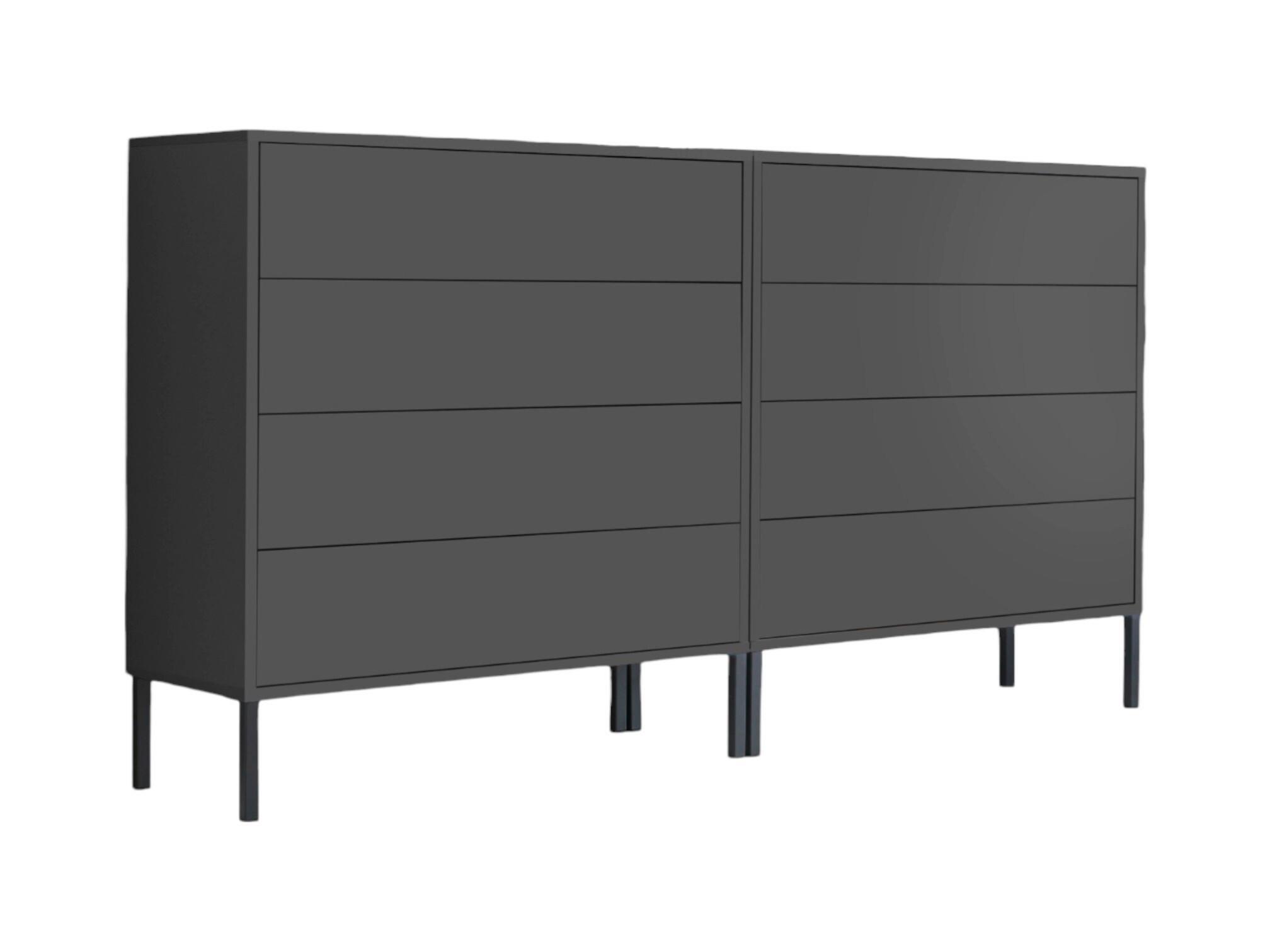Sideboard Mailand B: 158 cm Anthrazit - Anthrazit, MODERN, Holzwerkstoff (158/86/33cm) - MID.YOU
