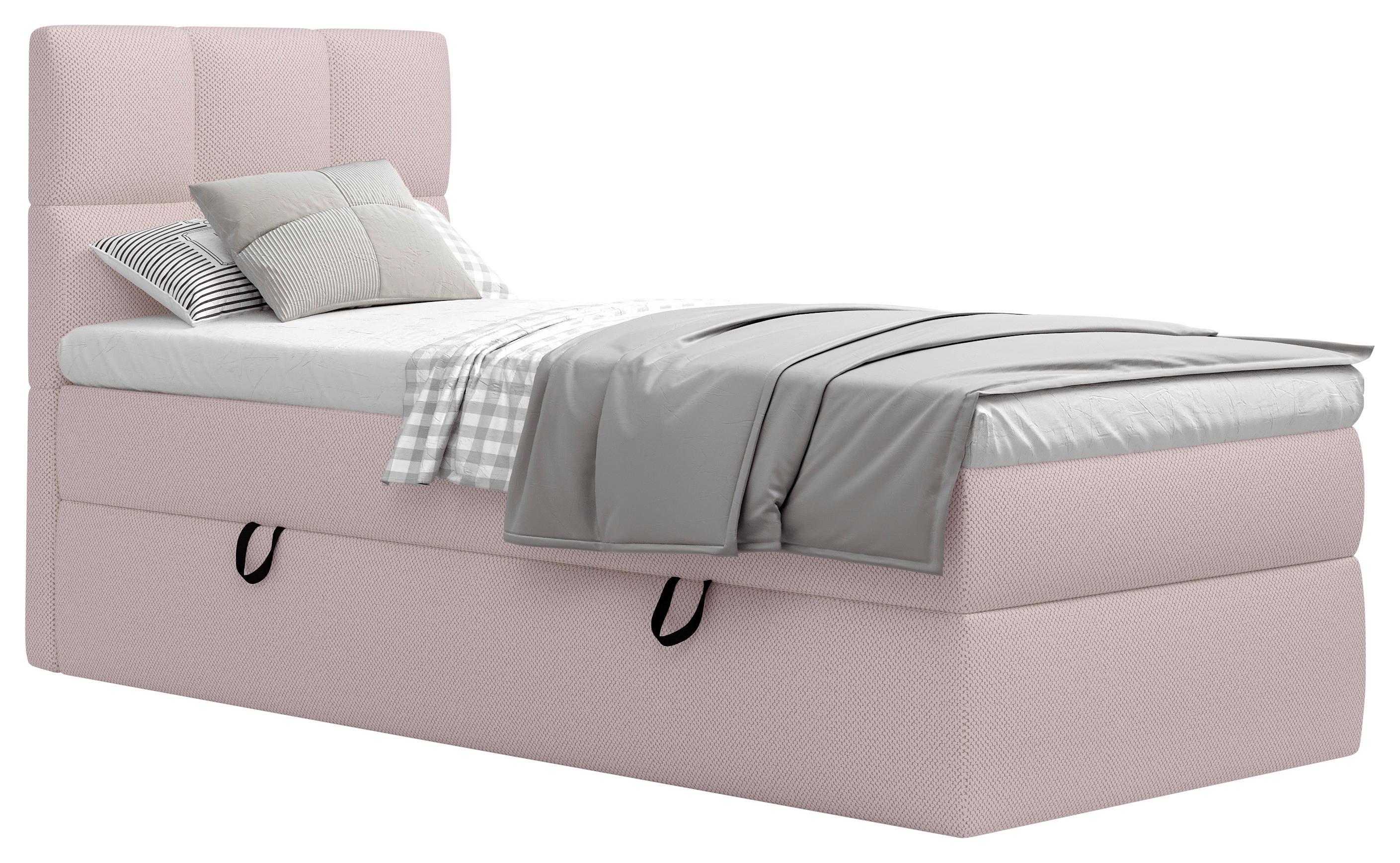Boxbett Polly - Hellrosa/Schwarz, MODERN, Holz/Holzwerkstoff (90/200cm) - MID.YOU