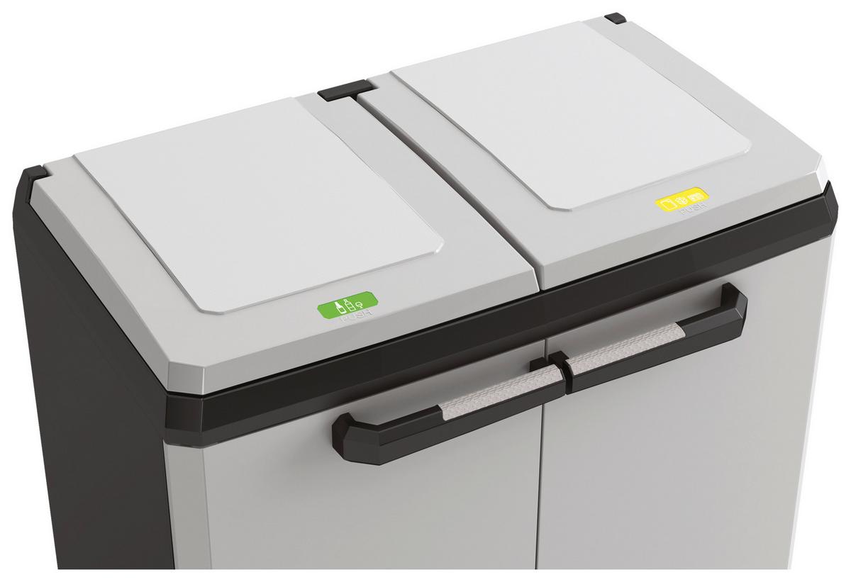 Müllsackständer E-Com Split Basic für 2 Säcke mit Je 110l - Schwarz/Grau, Design, Kunststoff (68/85/39cm) - Keter