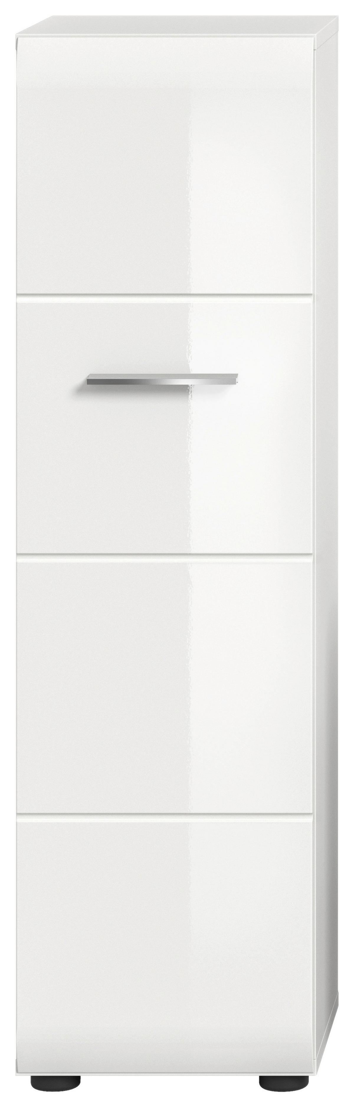 Unterschrank Ice Weiß/Weiß Hg B: 30 cm - Weiß Hochglanz/Schwarz, MODERN, Holzwerkstoff (30/106/30cm) - MID.YOU