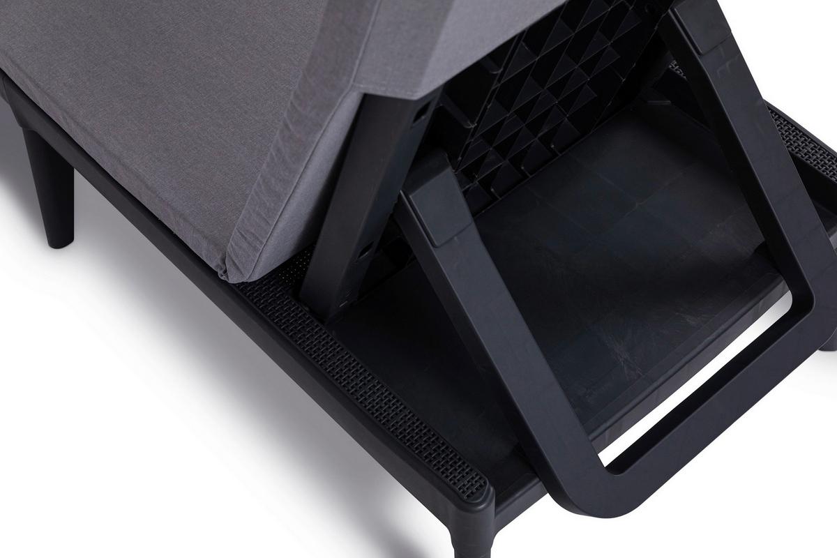 Sonnenliege Sirolo Kunststoff, Verstellbar - Anthrazit, Basics, Kunststoff (186/60/32,5cm)