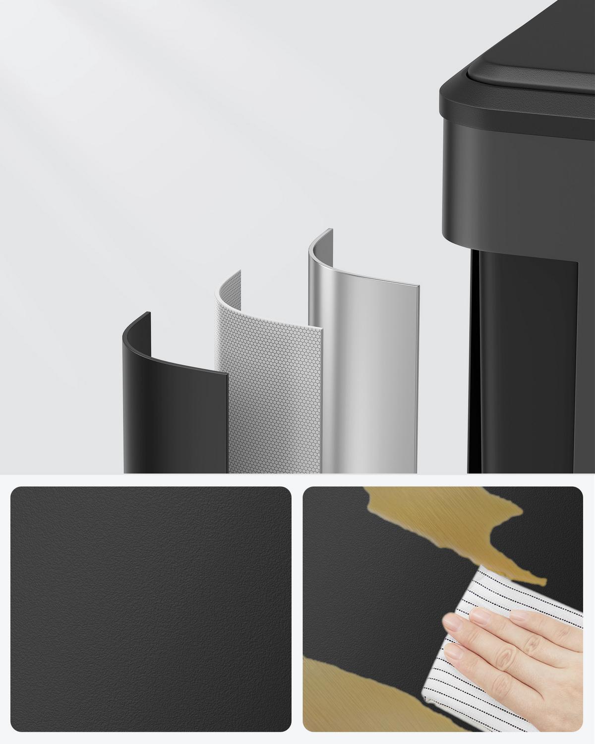 Abfallsammler Grau B: 41,7cm - Schwarz/Grau, Basics, Kunststoff/Metall (41,7/49,4/33,2cm)