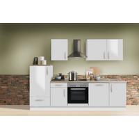 Küchenblock White-Premium - Weiß Hochglanz/Weiß, KONVENTIONELL, Holzwerkstoff (280cm) - Menke
