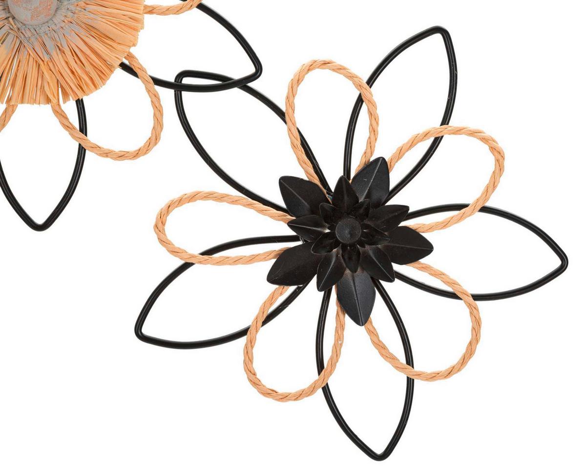 Wanddeko Flow Braun, Schwarz  B: 35 cm - Schwarz/Braun, Basics, Holzwerkstoff/Metall (35/60/40cm)