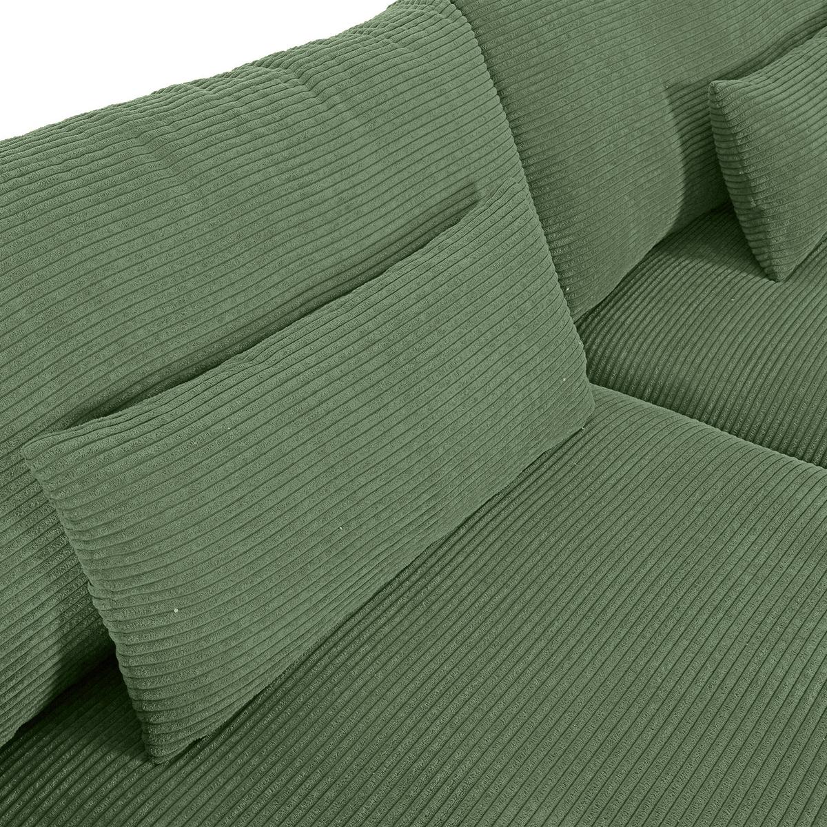 Bigsofa Manolis Olivgrün B: 260 cm - Schwarz/Olivgrün, KONVENTIONELL, Textil (260/66/115cm) - MID.YOU
