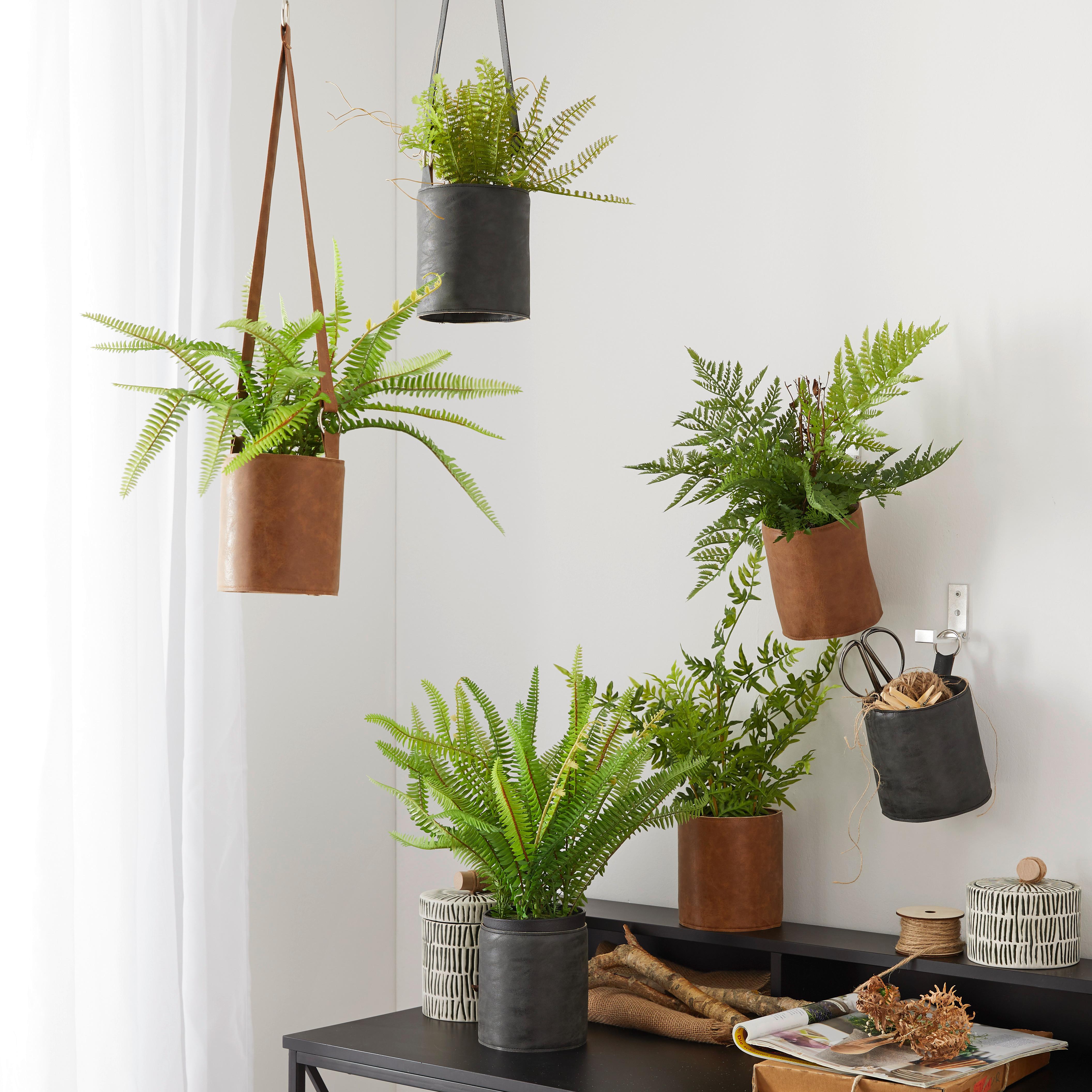 Závesný Kvetináč Mette - svetlohnedá, kov/textil (12,5/60cm) - Modern Living