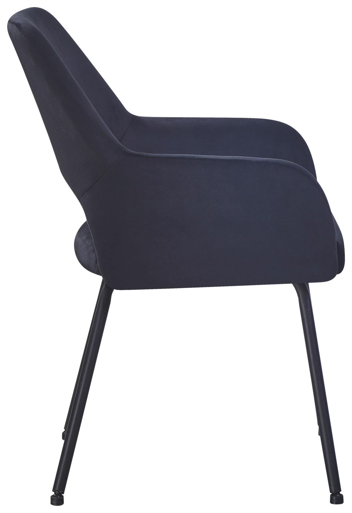 Armlehnstuhl Jonny Cord Schwarz, B: 58 Cm - Schwarz, KONVENTIONELL, Textil/Metall (58/86/59cm)