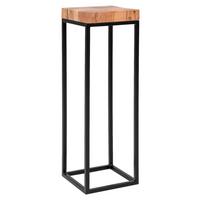 Beistelltisch mit Holzplatte, Akazie/Schwarz - Schwarz/Akaziefarben, Design, Holz/Metall (30/30/97cm) - MID.YOU