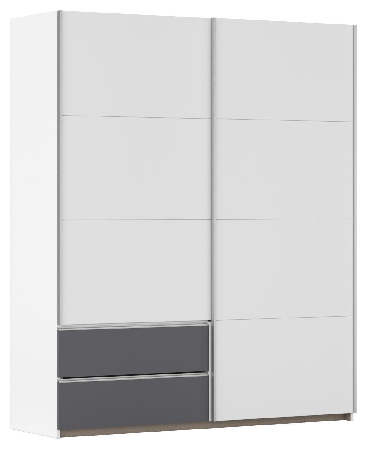 Schwebetürenschrank Stoke Grau Weiß B: 175 cm - Weiß/Grau, MODERN, Holzwerkstoff (175/210/59cm) - Rauch Möbel