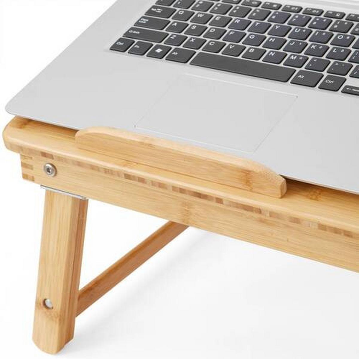 Laptoptisch Bambus mit Lade B: 35 cm, H: 21-29 cm - Hellbraun/Naturfarben, Basics, Holz (66-75/35/21-29cm) - Boxxx