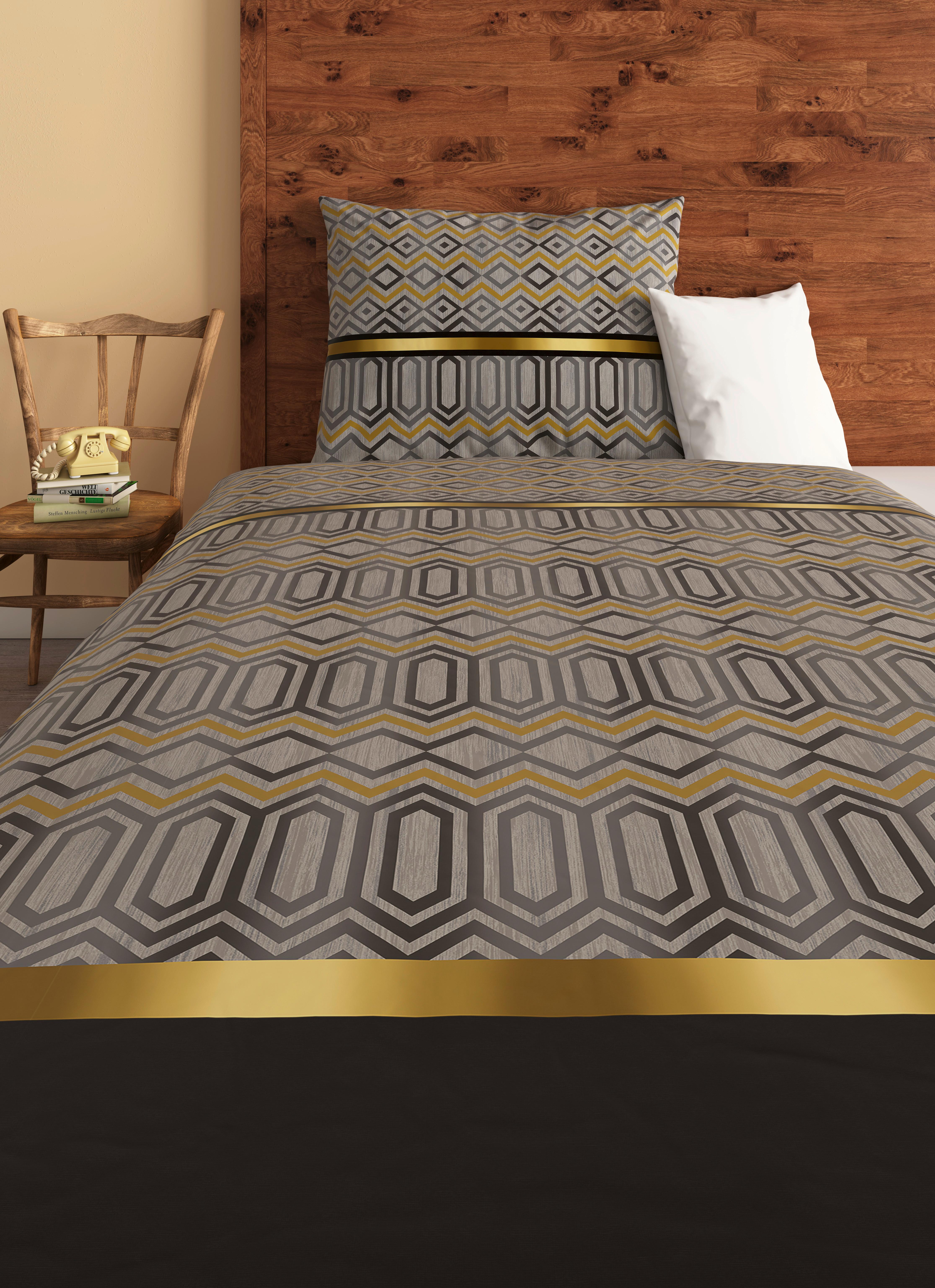 Bettwäsche Elisa - Goldfarben/Multicolor, ROMANTIK / LANDHAUS, Textil - James Wood