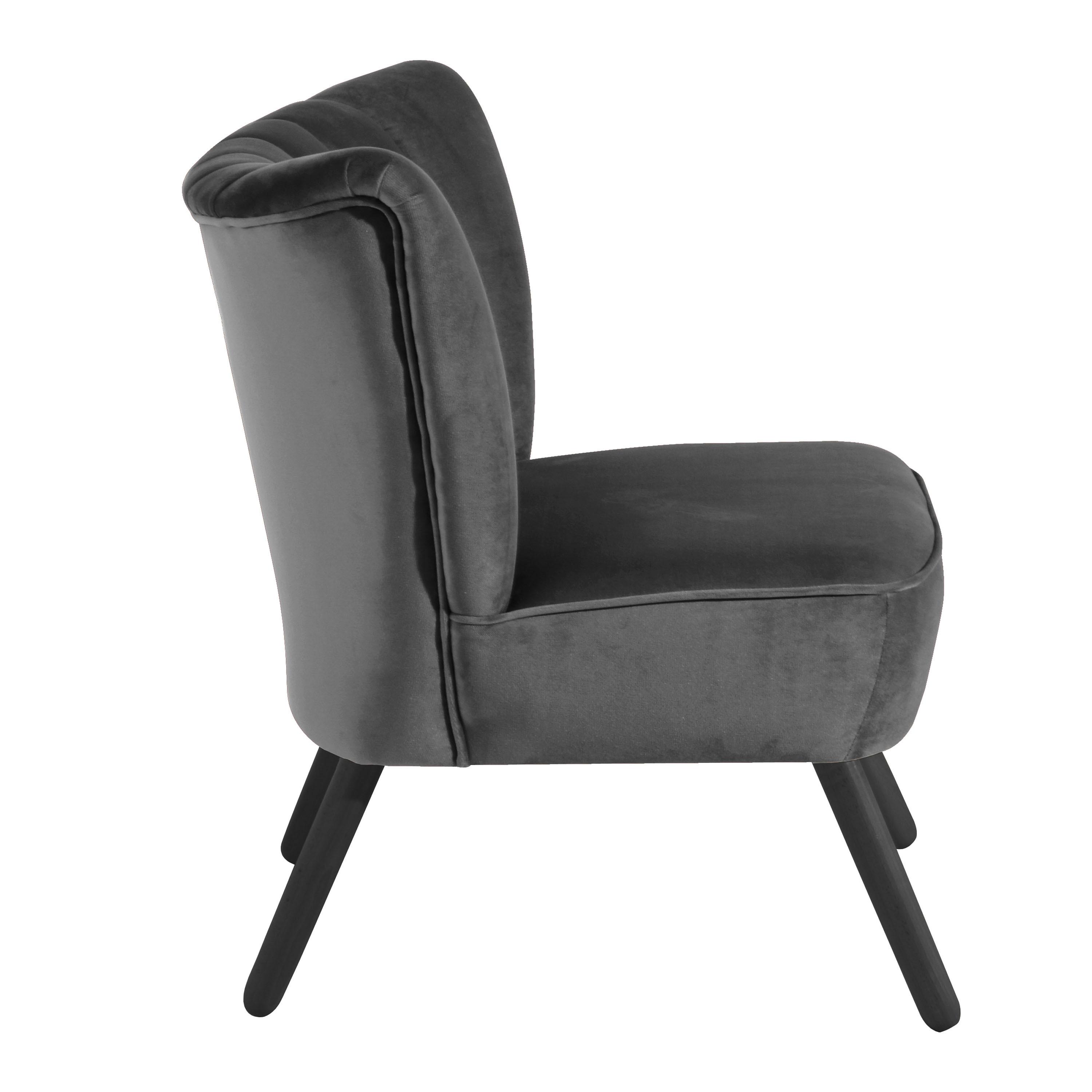 Polsterstuhl Alessandro Anthrazit, Holz-Beine - Anthrazit/Schwarz, Design, Textil (70/80/66cm) - Max Winzer