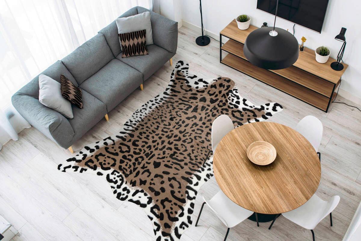 Kunstfell Desert Schwarz/Braun 160x230 cm - Schwarz/Weiß, Basics, Textil (160/230cm) - Kayoom