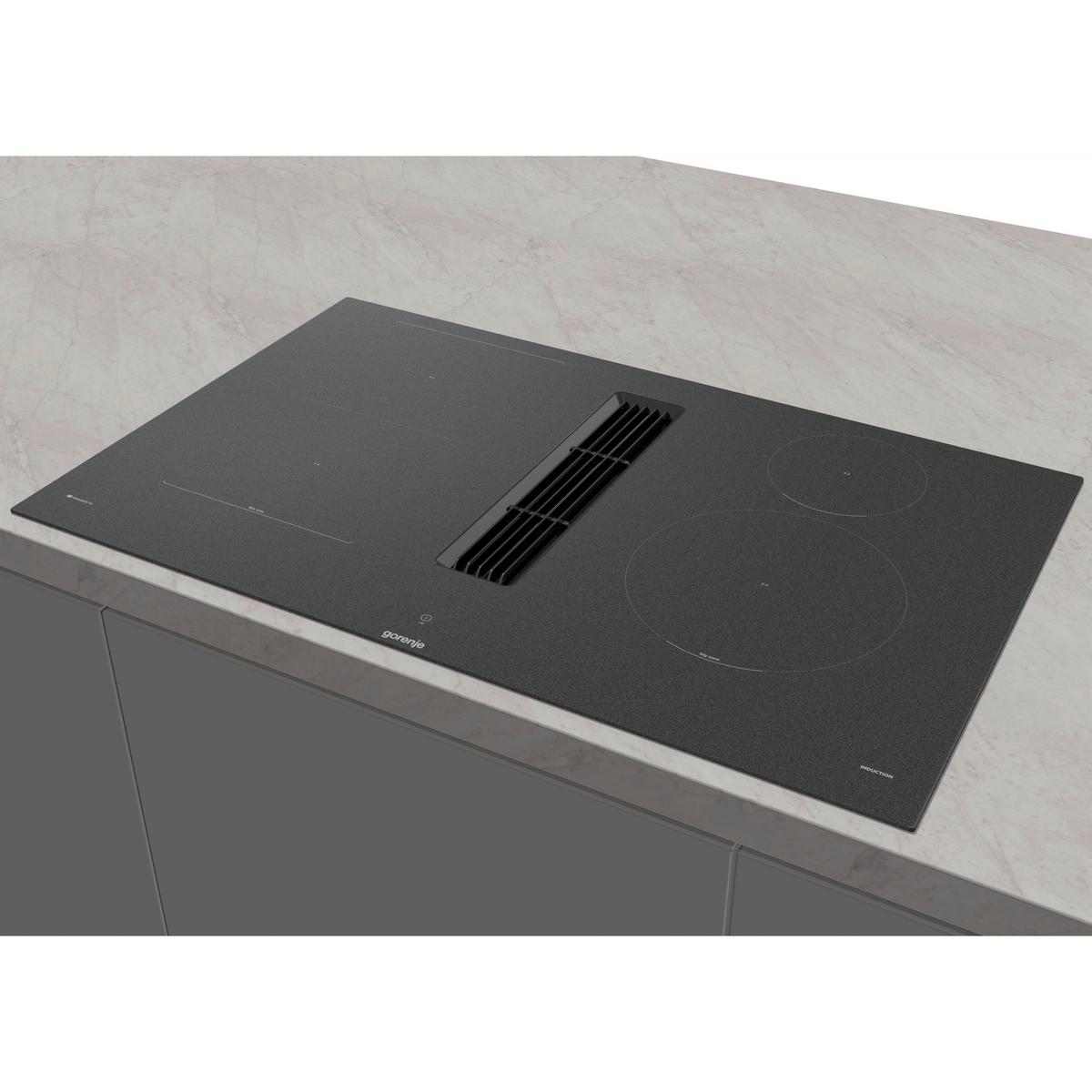 Kochfeld-dunstabzug-kombi Geh8433bsrwf - Schwarz, MODERN, Glas (83/23,3/52cm) - Gorenje