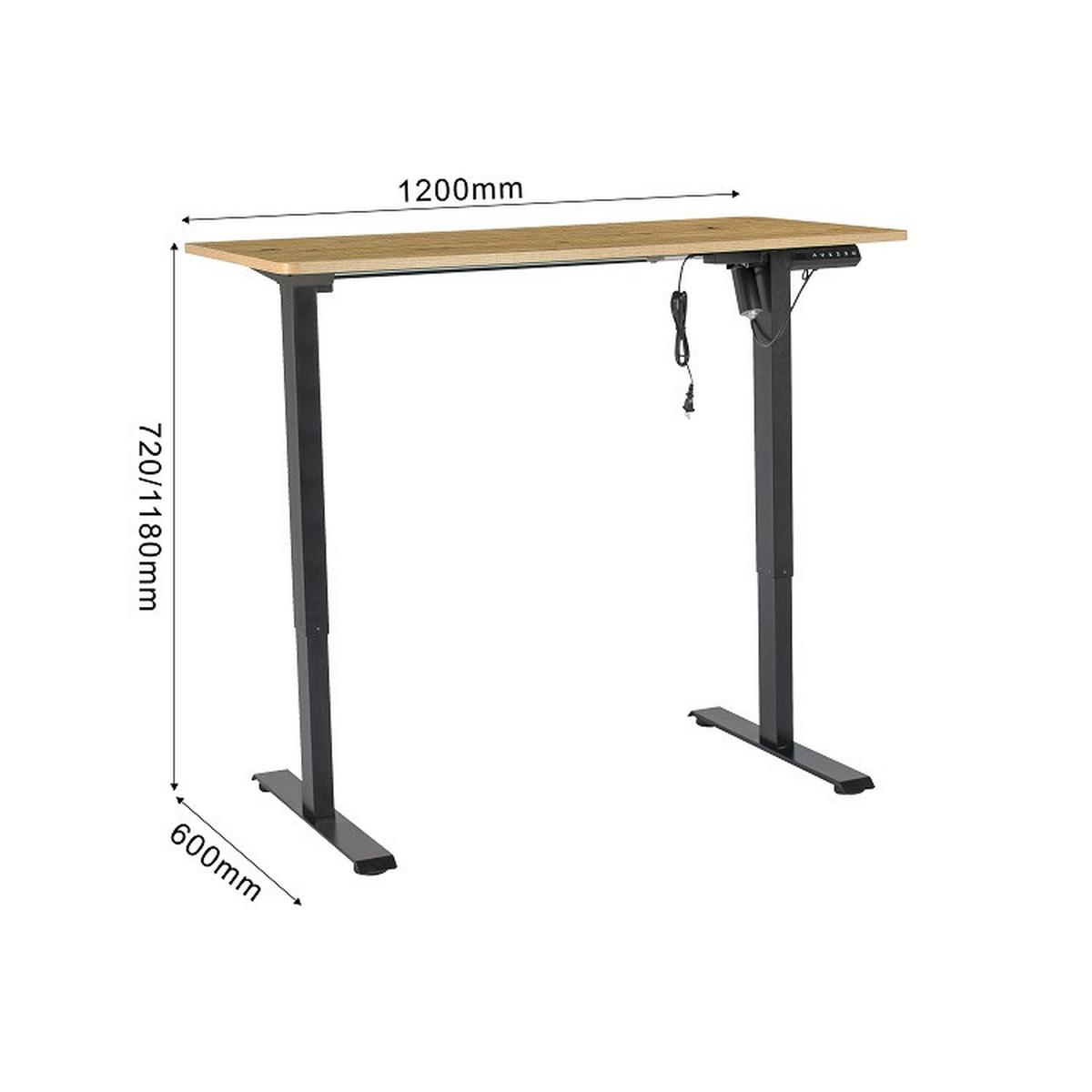 Psaci stůl EMIL II - černá/dub artisan, Moderní, kov/kompozitní dřevo (120/72-118/60cm) - Mömax