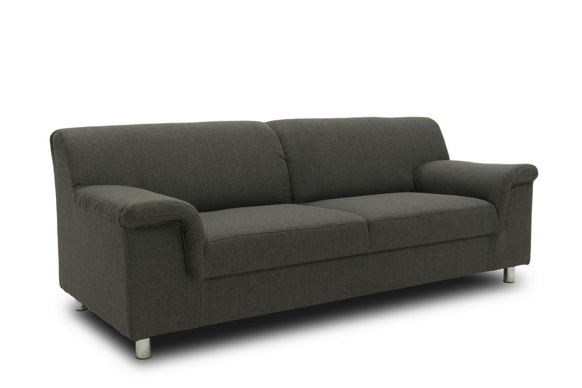 3-sitzer-sofa Jamie Rücken Echt Schlammfarben Webstoff - Chromfarben/Schlammfarben, KONVENTIONELL, Textil (190/72/80cm) - MID.YOU