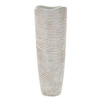 Vase Pot Resin Wood Weiß B: 19 Cm - Weiß, Basics, Kunststoff (19/55/19cm)