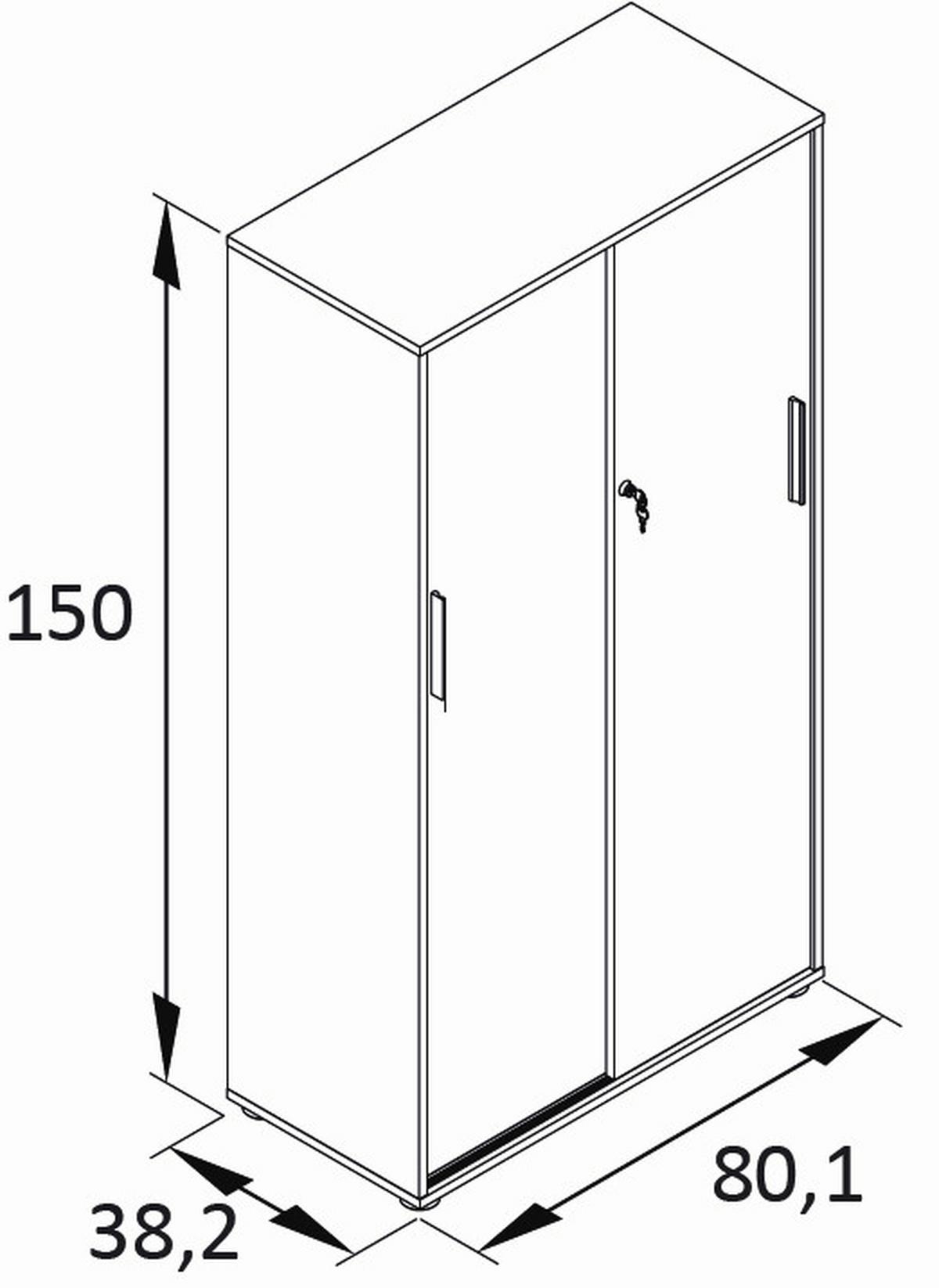 Aktenschrank Arezzo Eichefarben B: 80,1cm - Eichefarben, MODERN, Holzwerkstoff (80,1/150/38,2cm) - MID.YOU