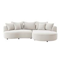 Ecksofa Levi - Creme/Schwarz, MODERN, Textil (287/168cm)