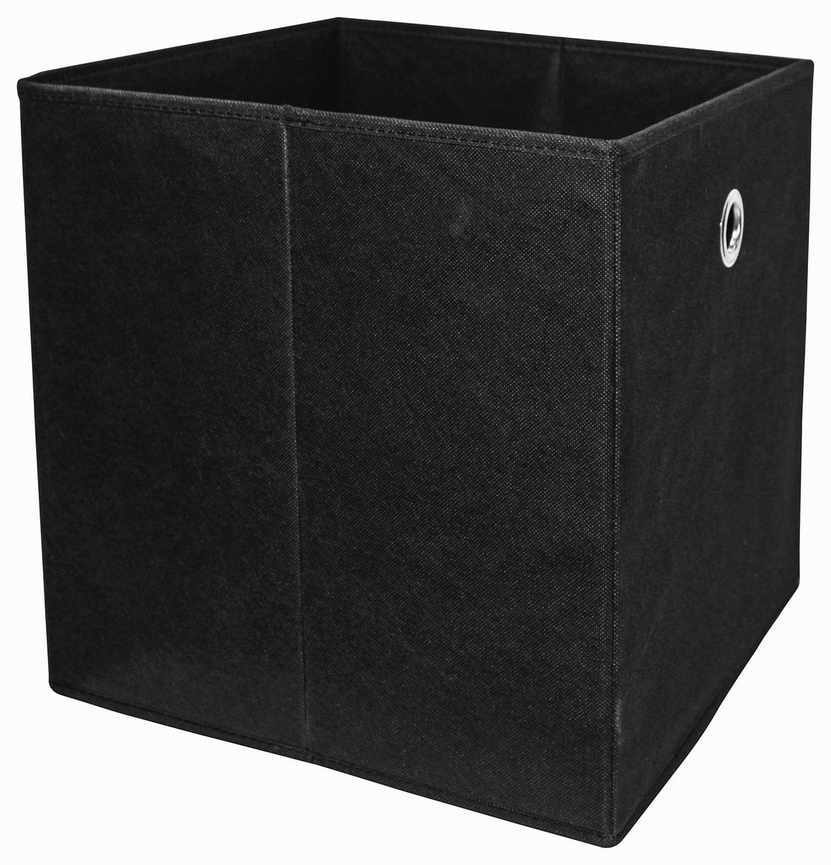 SKLADACÍ BOX CUBI - čierna, Modern, kompozitné drevo/textil (32/32/32cm)
