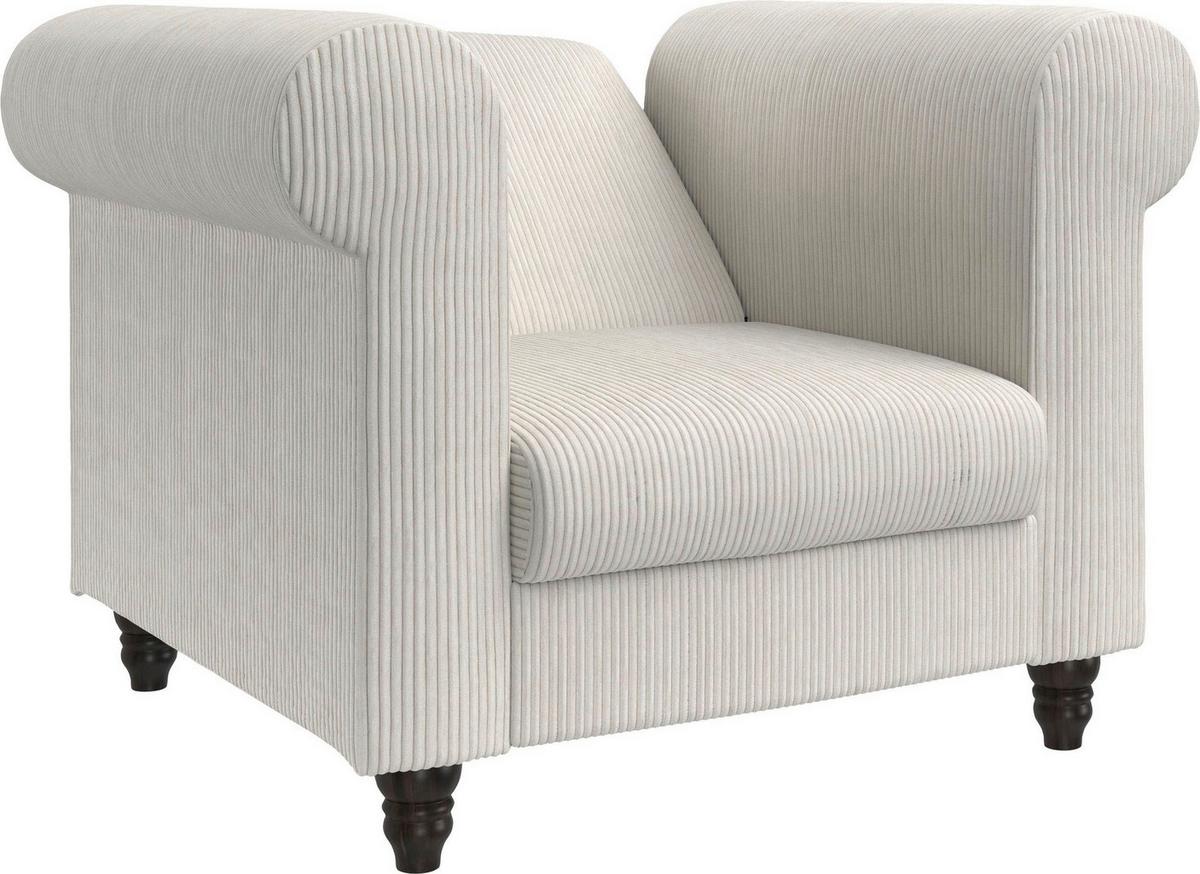 Sessel Firenze Creme, Relaxfunktion - Creme/Schwarz, Basics, Textil (111/83/87cm) - Livetastic