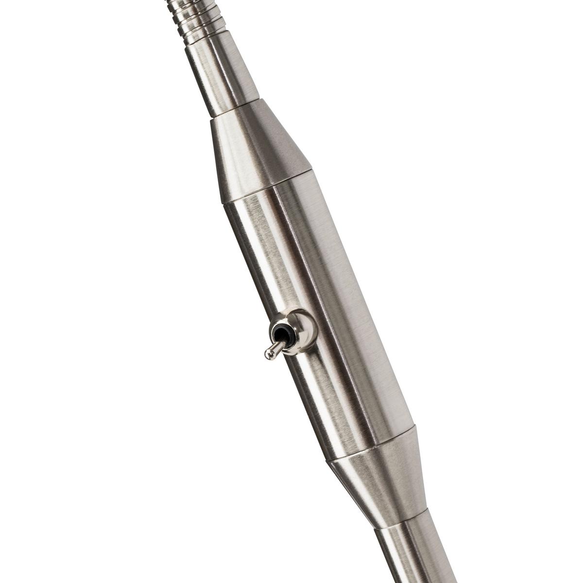 Stehlampe Philo Silberfarben/weiß Kippschalter - Silberfarben/Weiß, Basics, Glas/Metall (140/22,5/60cm) - Brilliant