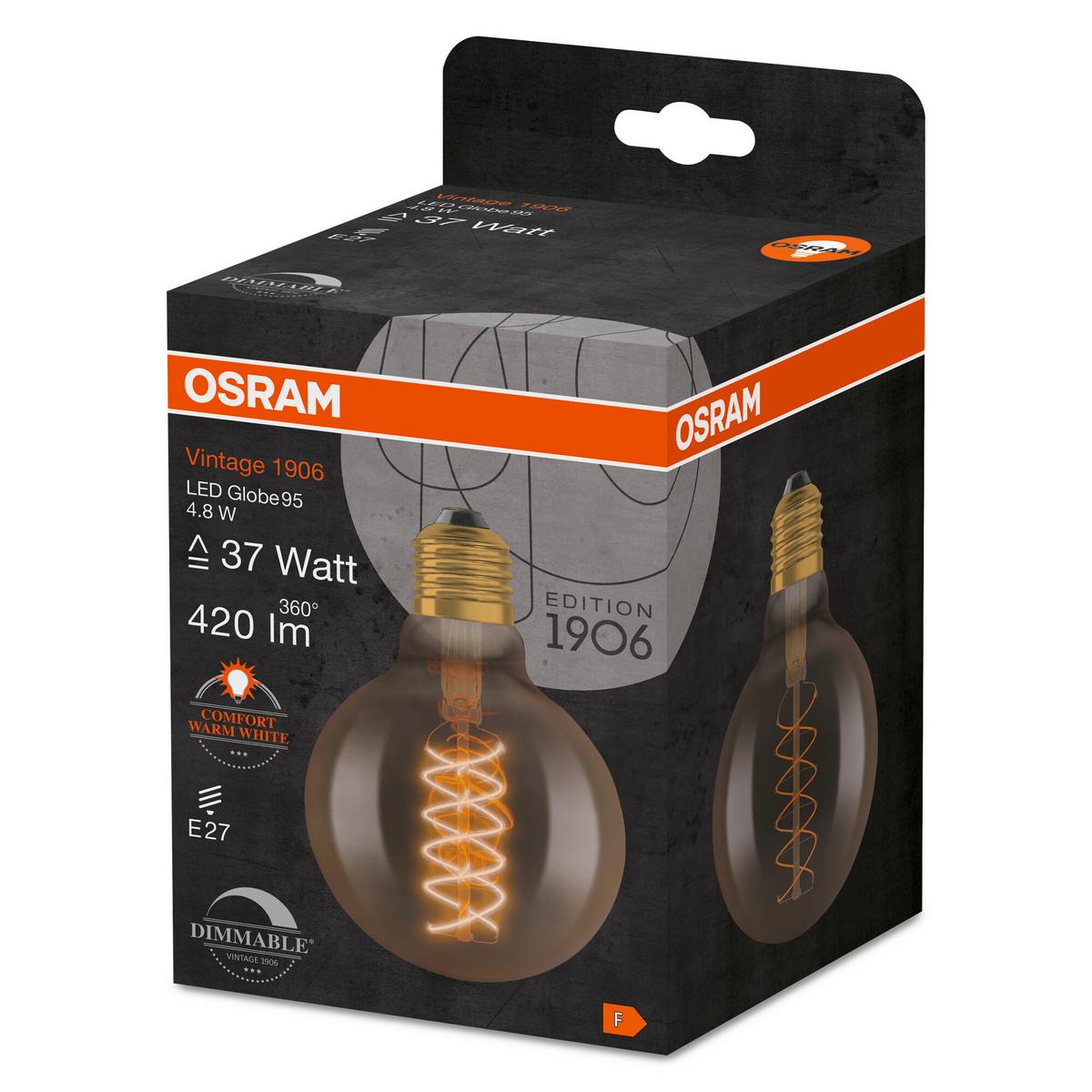 LED-Leuchtmittel Vintage 1906 Led Dim37 4.8w/22 - Goldfarben, Basics, Glas (9,5/13,8cm) - Ledvance