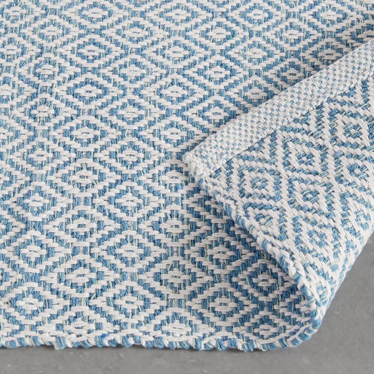 RUČNE TKANÝ KOBEREC Carola 1, 60/120cm, modrá - modrá, Basics, textil (60/120cm) - Modern Living