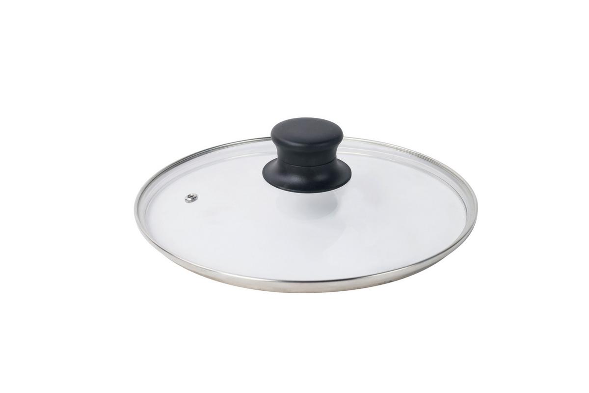 Deckel Ines D: 24 cm Metall/Kunststoff/Glas - Edelstahlfarben/Transparent, Basics, Glas/Kunststoff (24cm) - Luca Bessoni